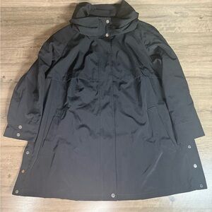 Gallery New York Women’s MIDI 2X Full Zip & Button Front Black Floral Liner